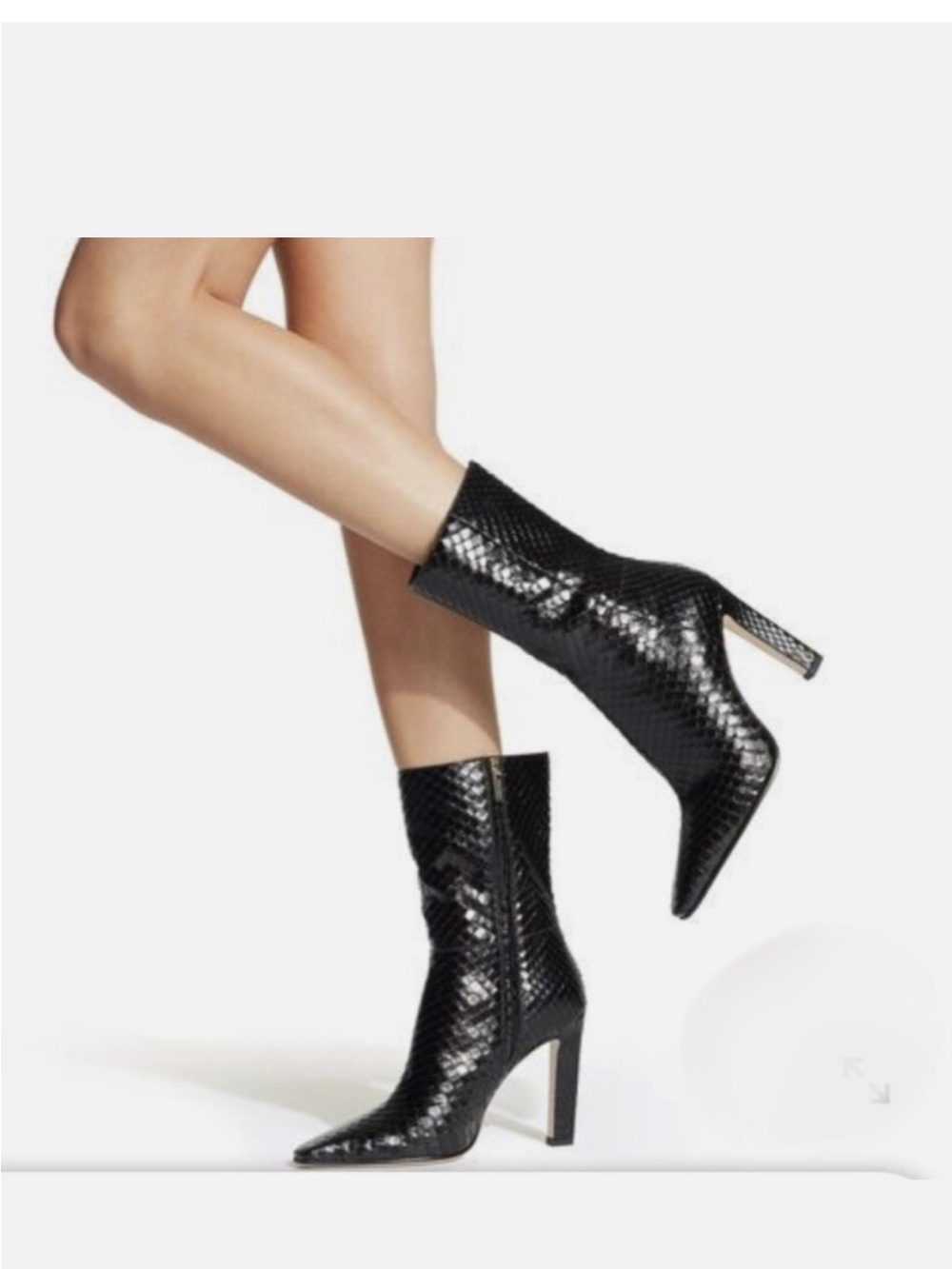 Jimmy Choo Python Mid-Calf Heeled Boots (MERLE 100) - Women